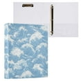 thumbnail image 1 of Light Blue Waves Pattern 3 Ring Hardcover Binders 1.5in Round Rings for Letter-Size Folder Paper Organizer Pockets for Office Student Recipe, 1 of 9