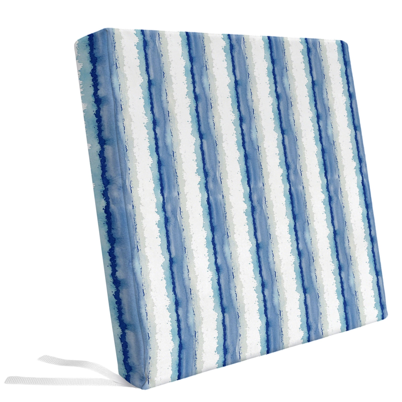 Light Blue White Abstract Stripe Outdoor Seat Cushion Covers Set of 2 ...