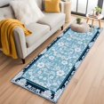 thumbnail image 1 of Light Blue White Flowers Kitchen Runner Rug 2x6 Washable Runners for Hallway Non Slip Rustic Vintage Botanical Leaves Large Area Rug Indoor Floor Carpet for Bathroom Laundry Entryway Bedroom, 1 of 8