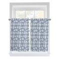 thumbnail image 1 of Light Blue White Leaves Kitchen Curtains 54 Inches length, Spring Pastoral Rustic Botanical Window Treatment Curtain Drapes, Decorative Window Curtains for Bedroom Cafe, 52"x54", 2 Panels, 1 of 7