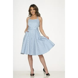 Navy polka dot halter dress sale