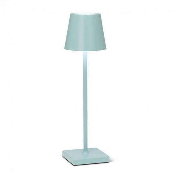 Abbott Trilite Classic Shade LED Table Lamp, Rechargeable Cordless Light, Modern Eco-Friendly LED Illumination Portable Lighting for Desk or Nightstand 15", Light Blue
