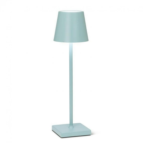 Abbott Trilite Classic Shade LED Table Lamp, Rechargeable Cordless Light, Modern Eco-Friendly LED Illumination Portable Lighting for Desk or Nightstand 15", Light Blue