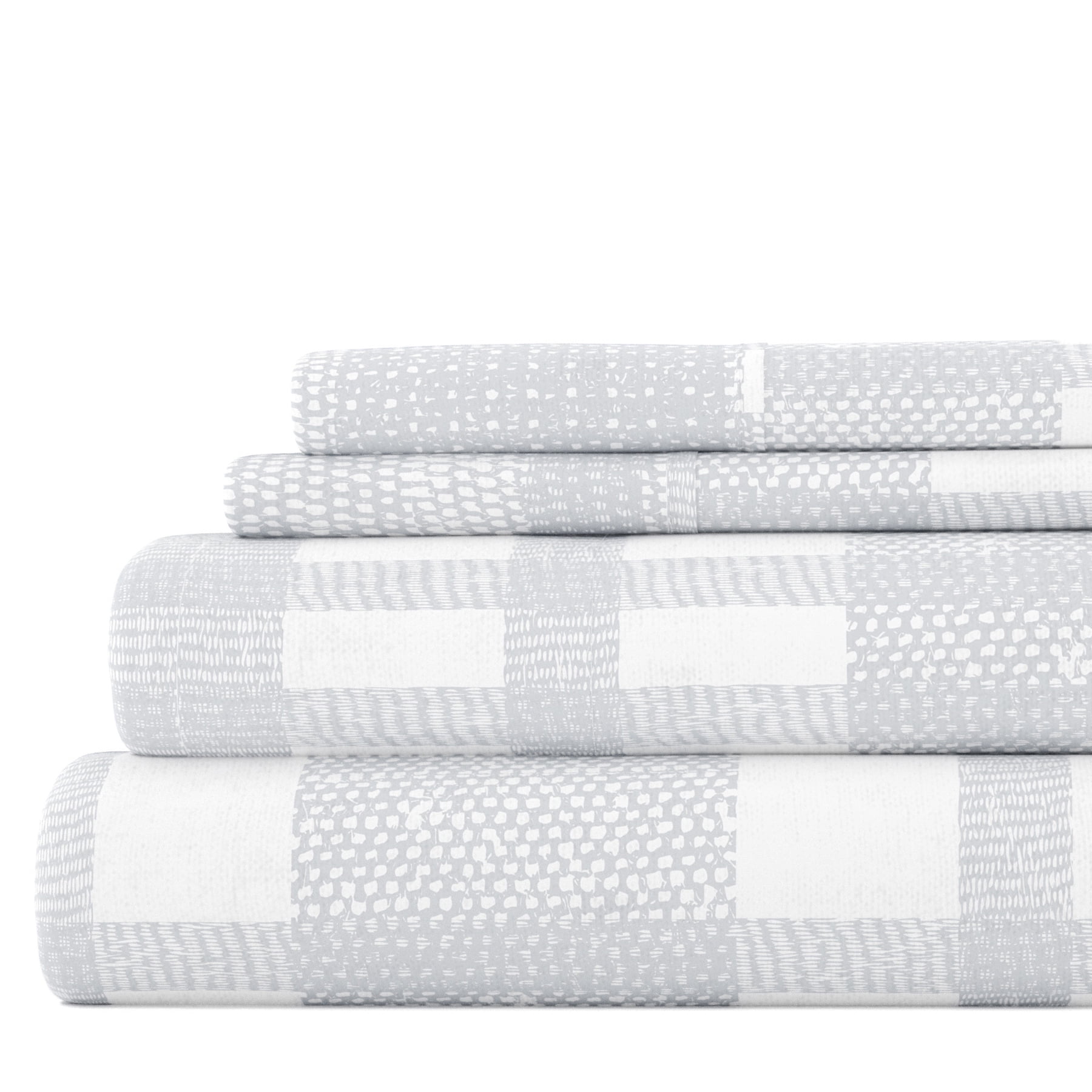 Light Blue Woven 4 Piece 100% Cotton Flannel Deep Pocket Sheet Set