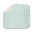thumbnail image 1 of Light Blue and Cream Checkered Pattern Dish Drying Mat for Kitchen 1 Pack, Ultra Absorbent Microfiber Dishes Drainer Mats,16"x18", 1 of 6