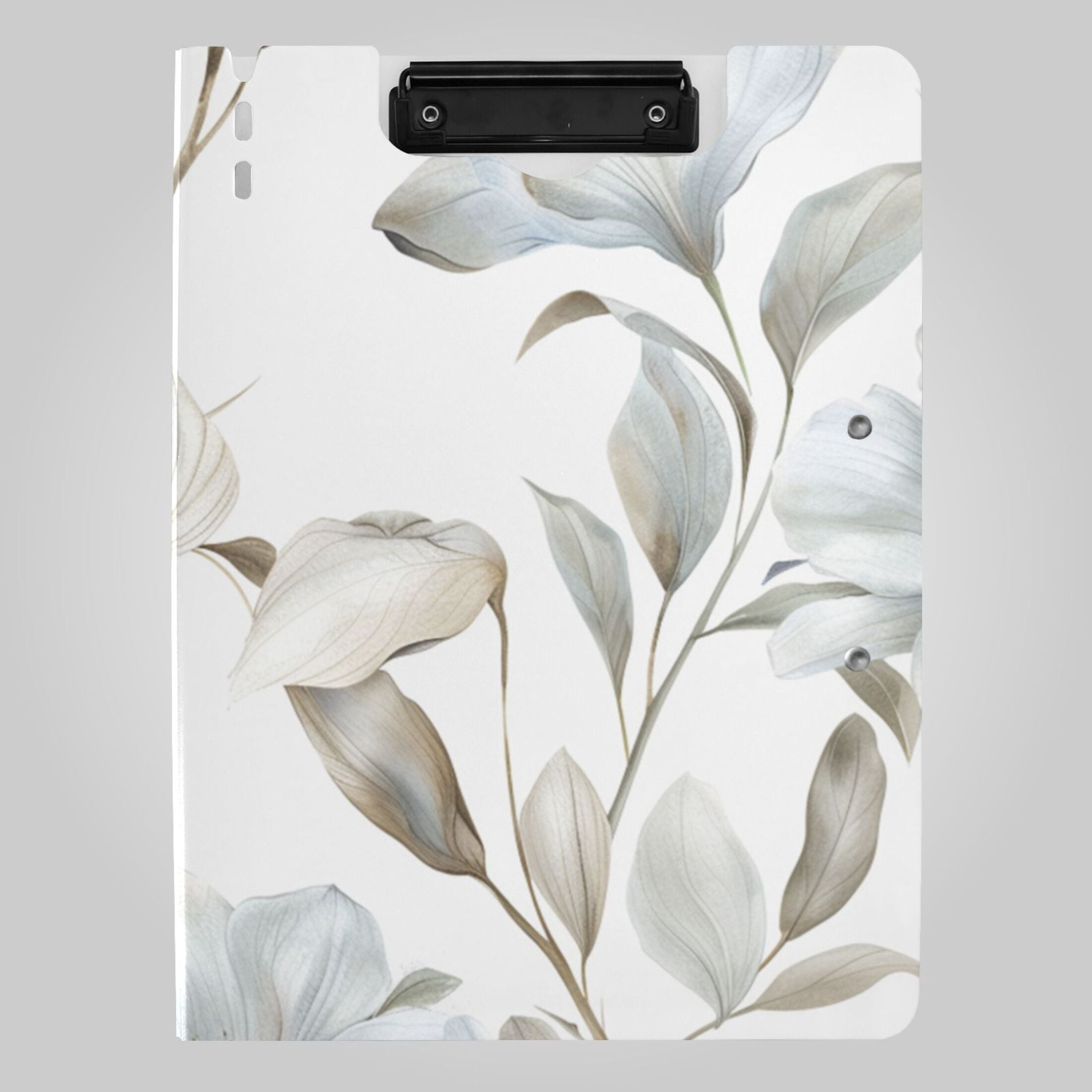 Light Blue-white Flower Foldable Binder Folder Clipboard with Pen Slot ...