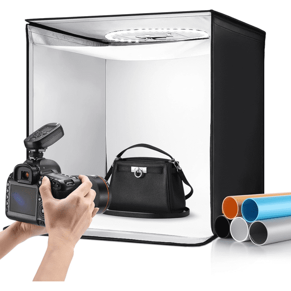 Light Box Photography 24 X 24'' Large Photo Studio Light Box with 224 Adjustable