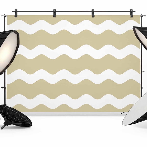 Light Brown Backdrop for Photography, Sea Wave Ripple Stripe Photo Backdrop Portrait Background Party Banner Photo Backgrounds for Studio Booth Props, 7x5ft