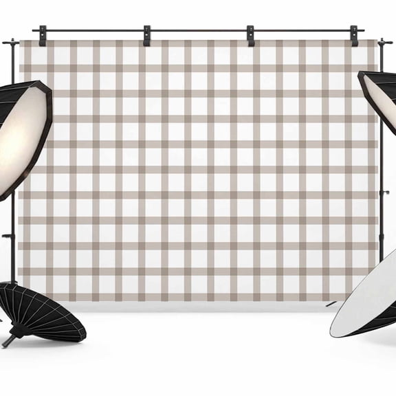 Light Brown Backdrop for Photography, Checkered Photo Backdrop Portrait Background Party Banner Photo Backgrounds for Studio Booth Props, 7x5ft