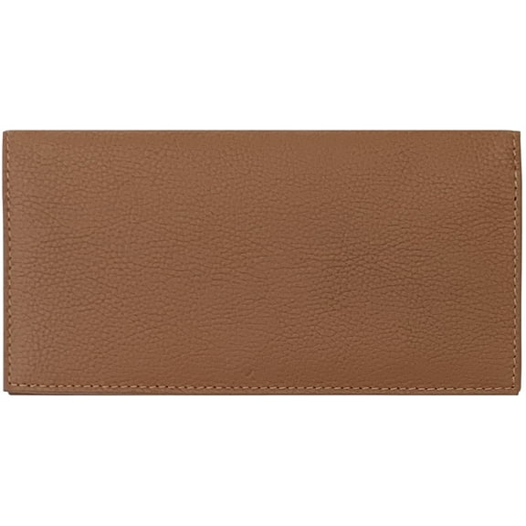Light Brown Basic Leather Checkbook Cover