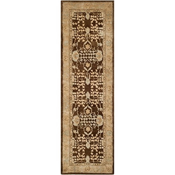 Traditional Rug - Taj Mahal Wool Pile -Light Brown/Beige-Color:Light Brown/Beige,Design:Traditional,Shape:Runner,Size:12'L x 2' 6''W