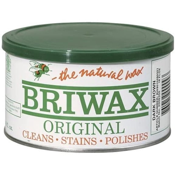 Briwax Light Brown Original Furniture Wax Polish Cleans, Stains & Polishes, Multi-purpose, 16 Oz.