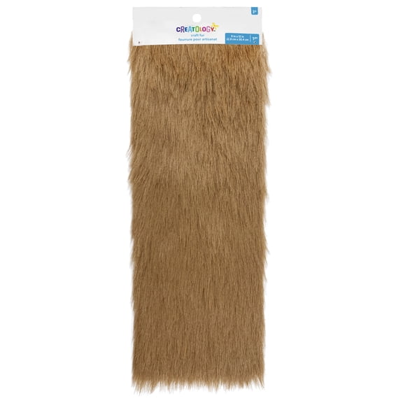 Light Brown Craft Faux Fur by Creatology 9"x12" Acrylic & Polyester Fabric Sheets for DIY Crafts - Costumes & Decorations - 12 Pack