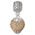 thumbnail image 1 of Light Brown Crystal Sparkle Spinner - God Mother Charm Bead, 1 of 1