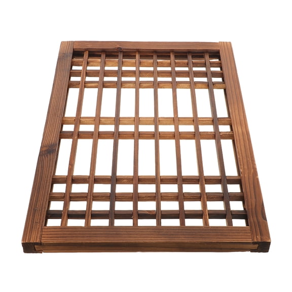 Light Brown Decorative Wood Window Frame Wall Art for Rustic Living Room Accent