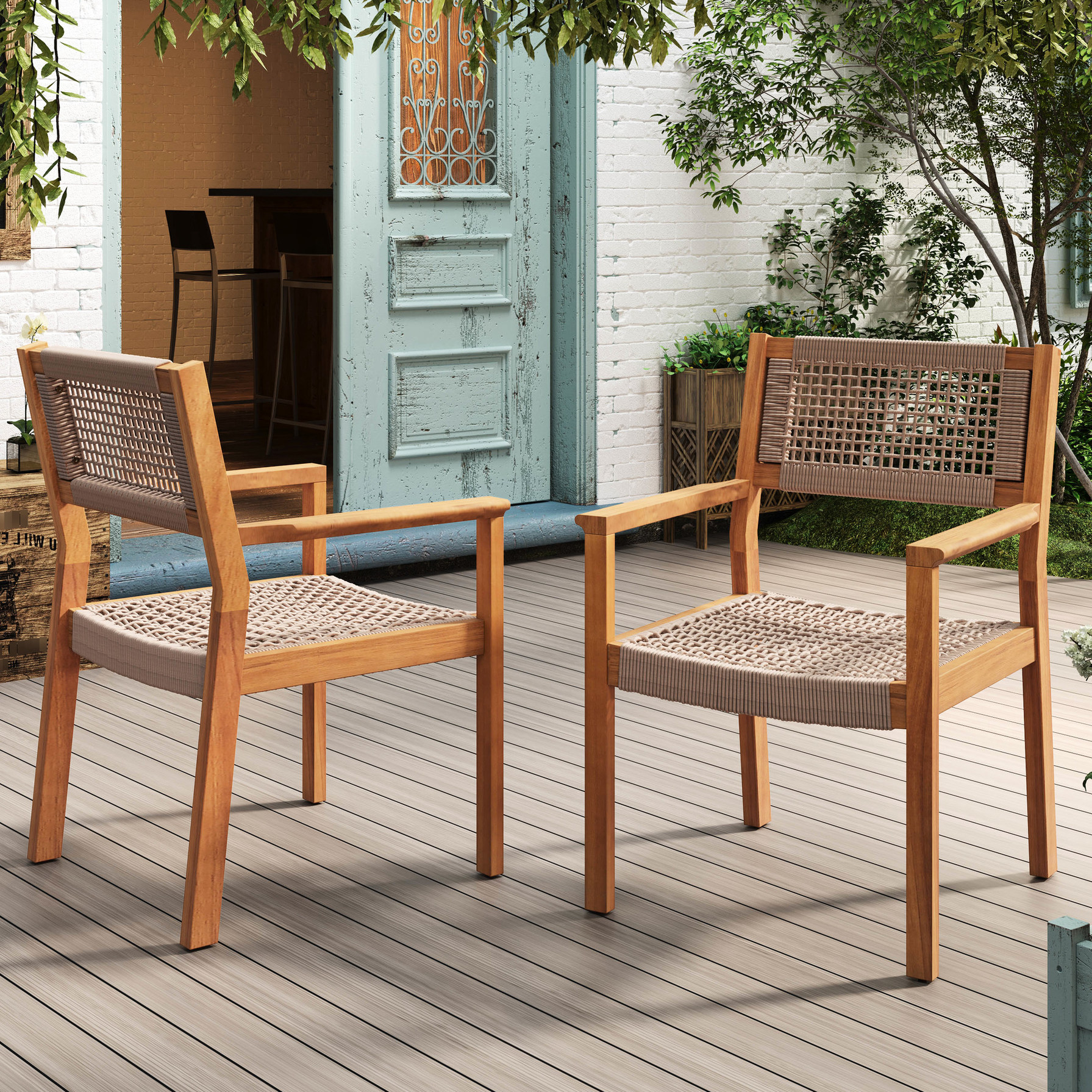 Image showcasing Light Brown Dining Chairs+Easy Assembly