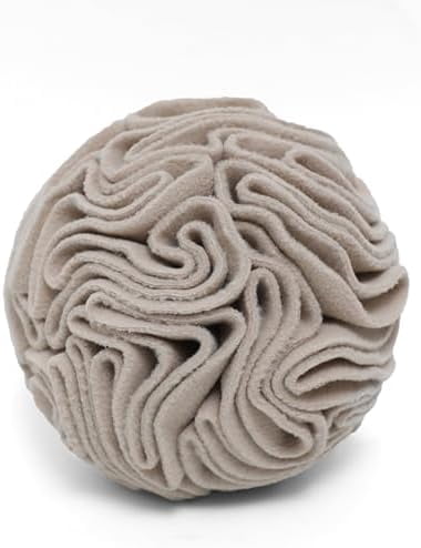 Light Brown Dog Snuffle Ball, Interactive Slow Feeder Puzzle Toy, Mental Enrichment for Small Medium Dogs, Anxiety Relief & Indoor Play, Machine Washable (Medium)