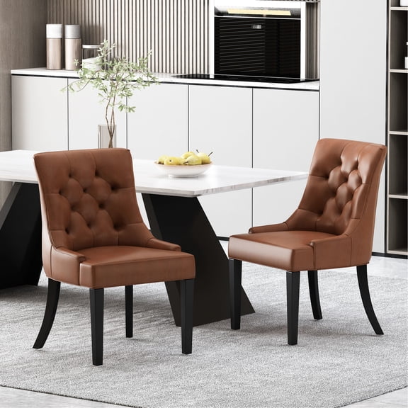 Light Brown Finish - Smooth Upholstered Surface - Dining Table - Comfort and Elegance for 2
