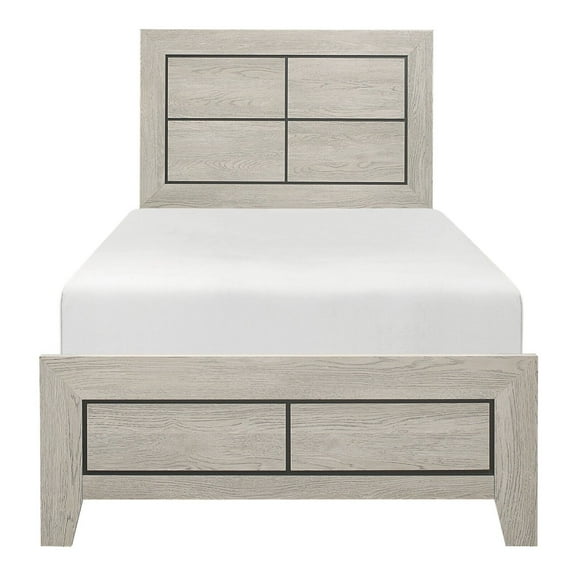 Light Brown Finish Twin Size Bed Modern Contemporary Panel Bed 1pc Bedroom Furniture