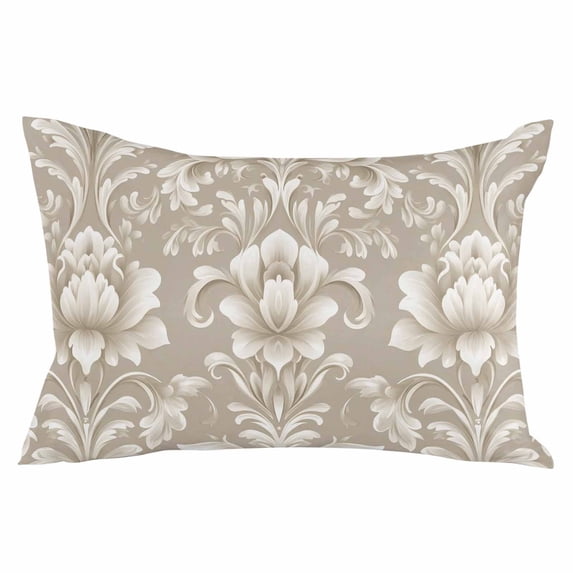 Light Brown Flowers Throw Pillow Cover 20 x 30 Inch Decorative Pillow Cover Rustic Boho Ethnic Middle Century Lumbar Pillowcase Seasonal Rectangle Cushion Case for Couch Sofa Bed Living Room