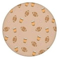 thumbnail image 1 of Light Brown Footballs and Cups Pattern Round Fitted Tablecloth with Elastic Edge,Dining Table Cover Waterproof,Outdoor Round Tablecloth for Camping,Dining,Indoor and Outdoor, 1 of 7