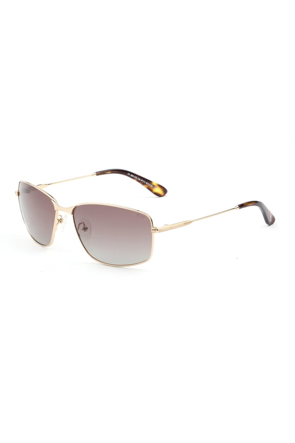 Light Brown Gradient Lens Metal Frame Sunglasses - UV Protection Elegant Daily Commute Eyewear