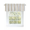 Light Brown Gray Stripes Valances for Windows, Rod Pocket Kitchen