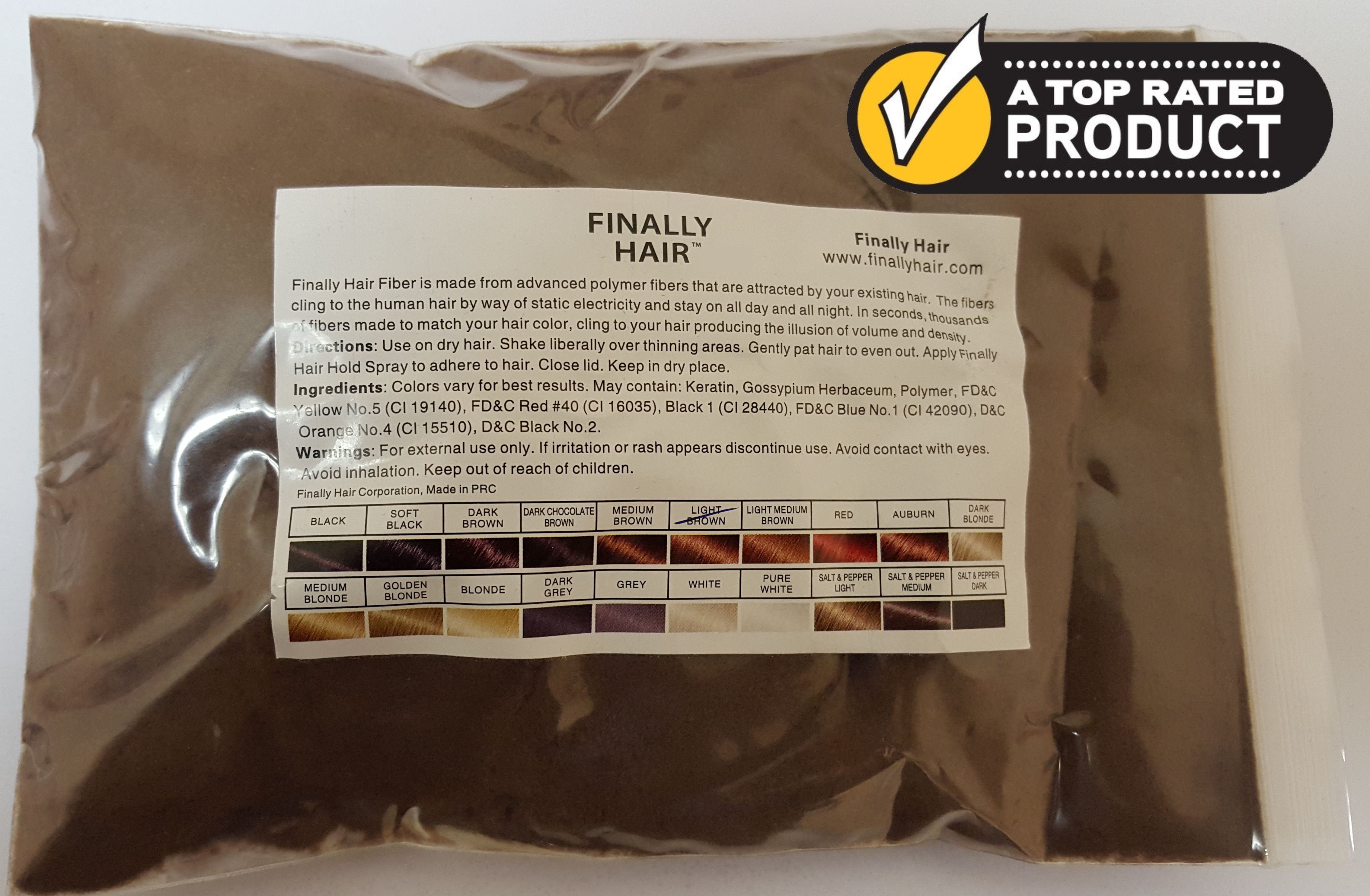 Light Brown Hair Building Fibers Refill Bag Hair Building Fiber 25