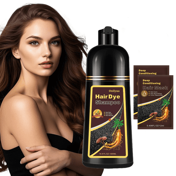 Light Brown Hair Dye Shampoo 3 in 1, Long-lasting & Natual Hair Color Shampoo, Hair Dye Set Effect in Minutes, Gifts for Men Women 500ml