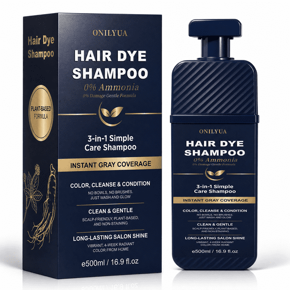 Light Brown Hair Dye Shampoo 3 in 1 for Men Women, Long Lasting Hair Color, Shampoo Para Canas,16.9 Fl Oz