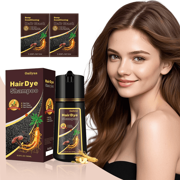 Light Brown Hair Dye Shampoo, 3 in 1 Color Shampoo Hair Dye for Women Men, 4 Weeks of Vibrant Color in Minutes,Shampoo Para Canas 500ml