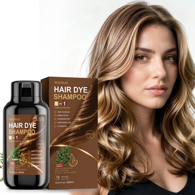 Simple Calendar Color Light Brown Hair Dye Shampoo, 5 in1 Color Shampoo for Women Men ...