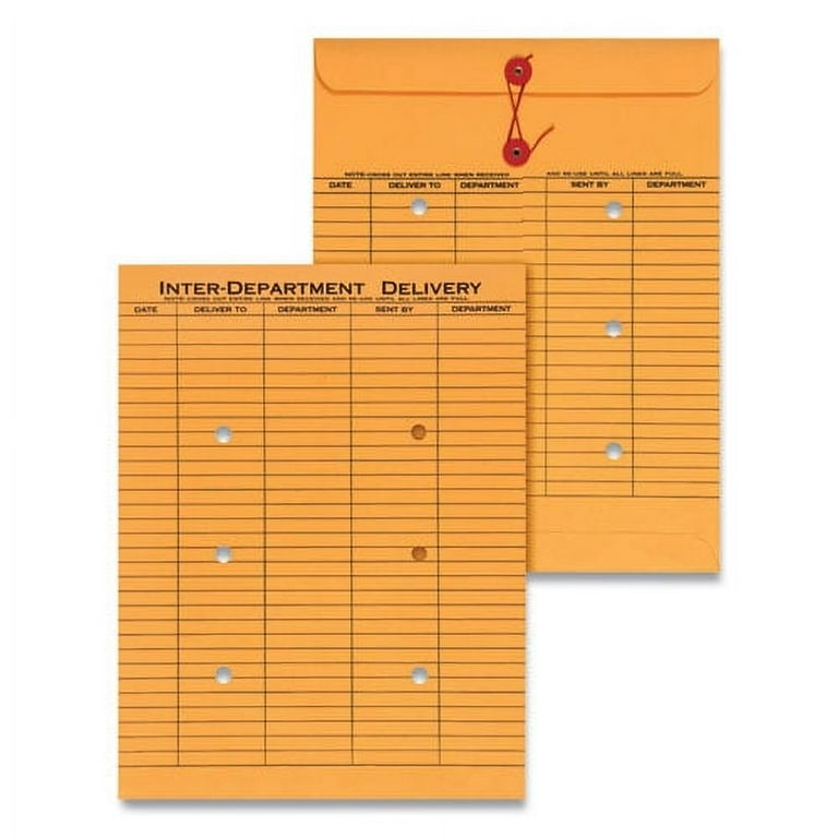 Light Brown Kraft String/Button Interoffice Envelope, #97, Two-Sided Five-Column Format, 10 x 13, Light Brown Kraft, 100/Box Light Brown Kraft String/Button Interoffice Envelope, #97, Two-Sided Five-Column Format, 10 x 13, Light Brown Kraft, 100/Box