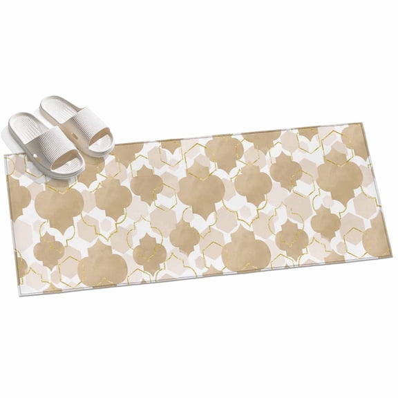 Light Brown Moroccan Hallway Runner Rug 2x6 Washable Non Slip Kitchen Runner Rug for Bedside Bathroom Modern Geometric Abstract Art Indoor Floor Carpet Area Rugs for Living Room Bedroom Office