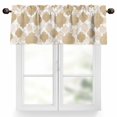 thumbnail image 1 of Light Brown Moroccan Style Valances for Windows Gradient Geometric Abstract Valance Curtains Rod Pocket Bathroom Small Window Treatments for Kitchen Living Room Bedroom, 54"x18", 1 of 7