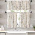 thumbnail image 1 of Light Brown Multi Kitchen Window Curtains Valance and Tier Set 36 Inch, Abstract Painting Vintage Rod Pocket Short Tier Curtain for Bathroom, Modern Small Cafe Drapes for Kitchen Decor, 1 of 6