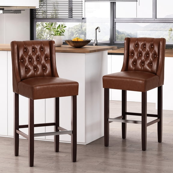 Light Brown PU Barstool | For Karaoke Bars | Breathable PU | Solves Sweaty Seating