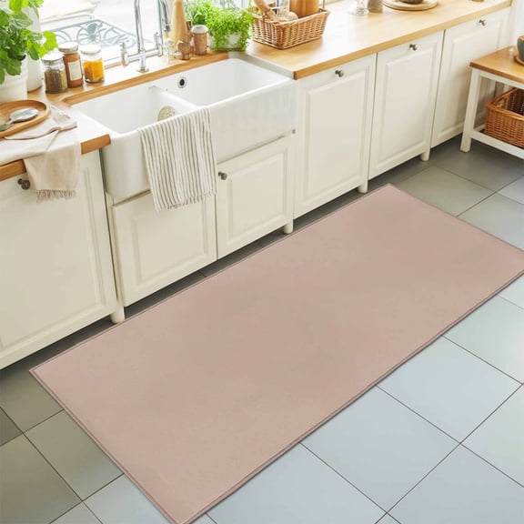 Light Brown Solid Color Rectangle Area Rug 2x6ft,Living Room Rug Non-Slip Washable Circle Rugs Pad,Minimalist Style Soft Floor Carpet for Bedroom Dining Room