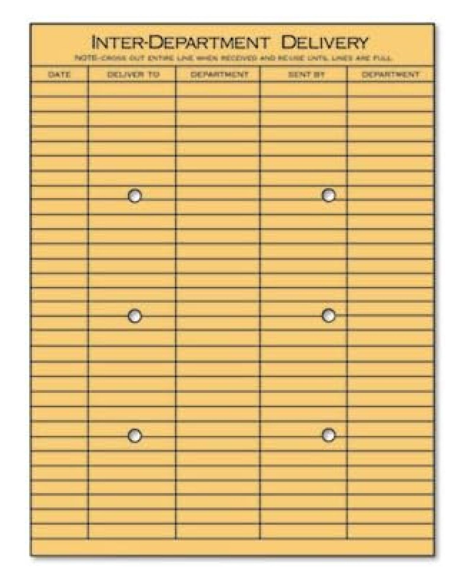Light Brown String & Button Interoffice Envelope, 10 x 13, 100/Box