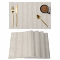 thumbnail image 1 of Light Brown Striped Placemats Set of 8, Modern Abstract Art Geometric Stripes Placemats for Dining Table, Place Mats for Kitchen Tabletop, Waterproof Wipeable Dining Table Mats Set, 1 of 9