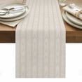 thumbnail image 1 of Light Brown Striped Table Runner - 72 Inch Long, Kitchen Dining Table Runner Dresser Scarves, Modern Abstract Art Geometric Stripes Farmhouse Decor for Coffee Tables Wedding Party Banquet, 1 of 8