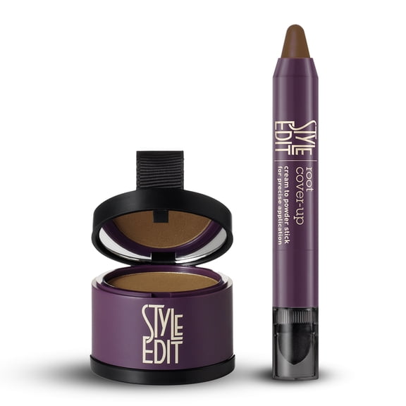 Style Edit Root Touchup Powder + Root Cover-Up Stick Light Brown 0.24 oz