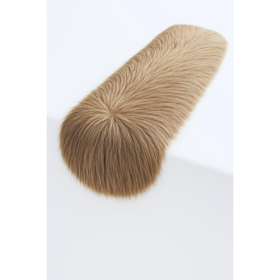 FabricLA Light Brown Faux Fur Accent Cut 18 x 60 Inches with Rounded Edges for Holiday & Christmas Decor