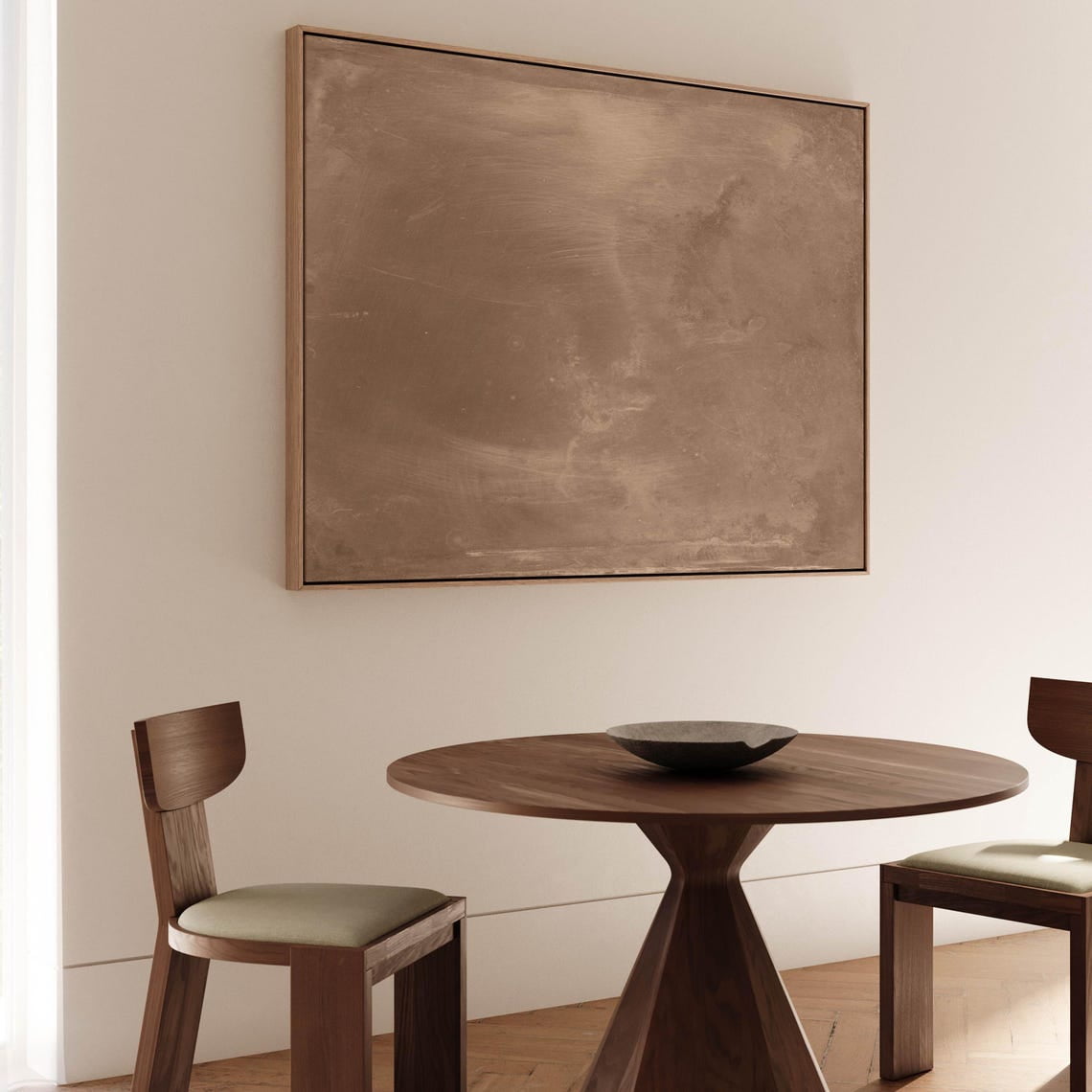 Light Brown Wabi Sabi Wall Art, Minimalist Giclée Framed Art Print ...