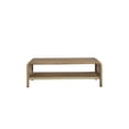 thumbnail image 1 of Light Brown Waterfall Cocktail Table with Metal Accents, Modern Solid Wood and MDF End Table for Living Room, 1 of 5