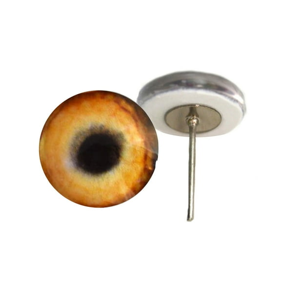 Light Brown Wolf Glass Eyes on Wire Pin Posts