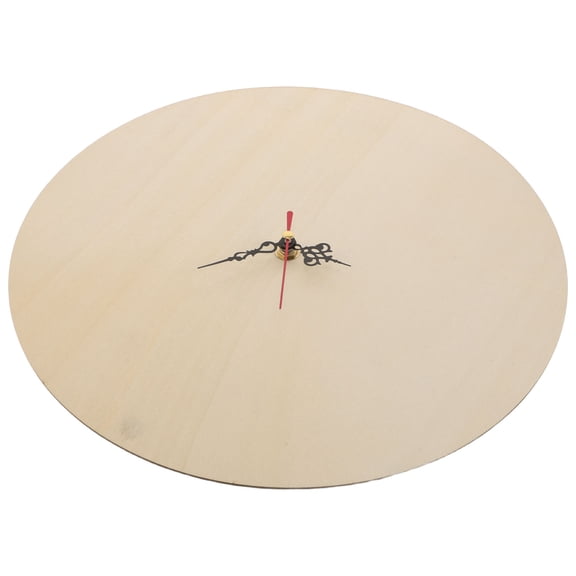 Light Brown Wooden Clock Face Blank with Clock Movement for Home and Office Decor