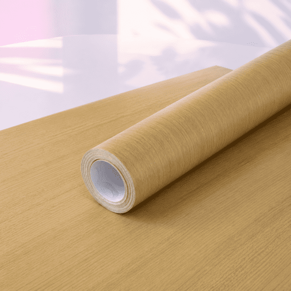 Light Brown Yellow 15.7" x 196" Wood Grain Contact Paper Wallpaper for Furniture Countertops