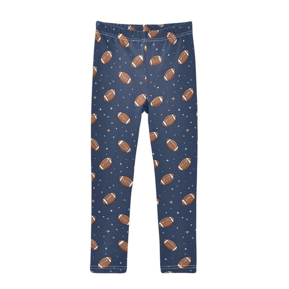Light Brown and White American Football Printed Leggings Yoga Pants for in 4t to 10t