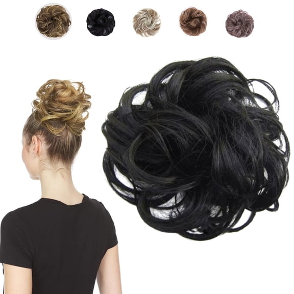 Light Brownish Blonde Messy Bun Hair Piece Synthetic Women Wig Foam Material Easy Upkeep